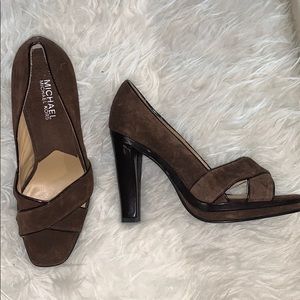 Michael Kors brown suede heels